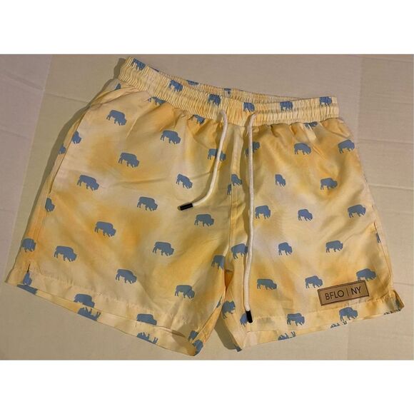 The BFLO Men’s Swim Trunk Shorts Sunlight Tie Dye All Over Buffalos The BFLO/NY - Picture 1 of 7